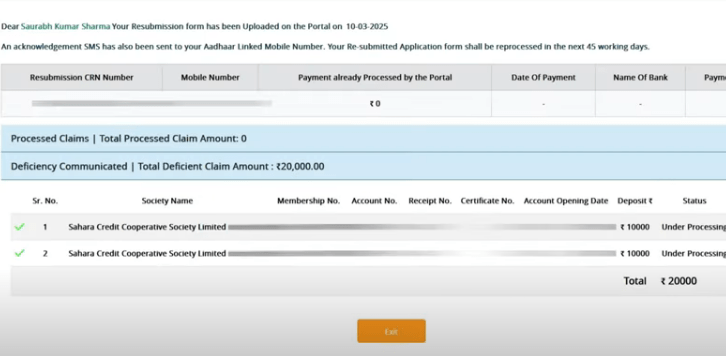 Sahara Refund Resubmission Form Kaise Bhare