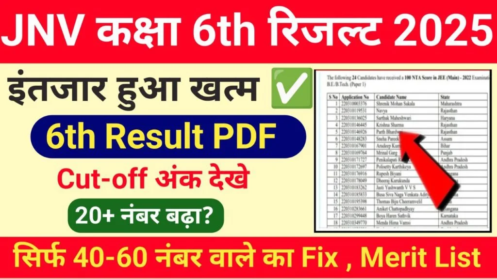 JNV 6th Result 2025