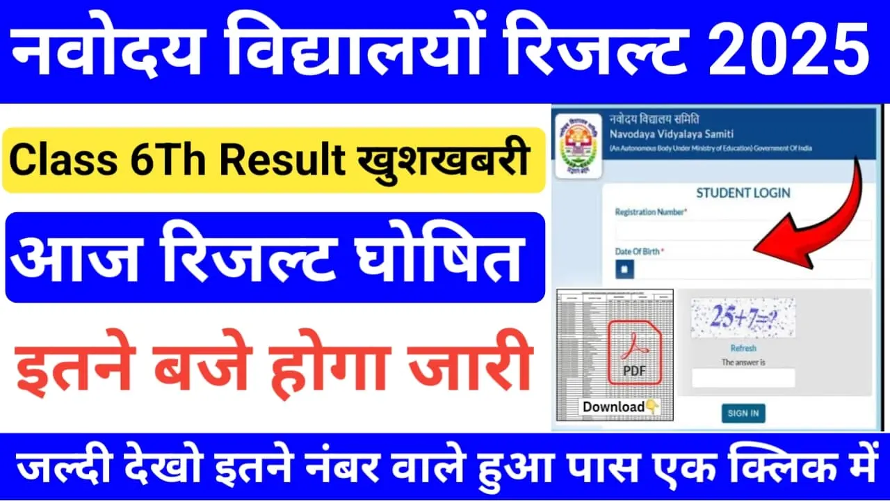 Navodaya 6th Result 2025