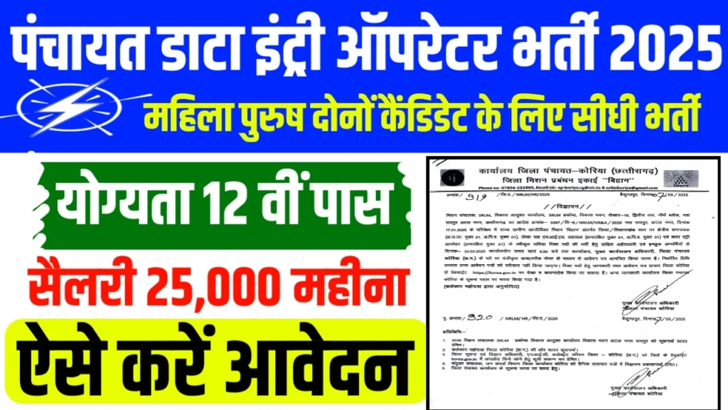 Panchayat Data entry Vacancy 2025